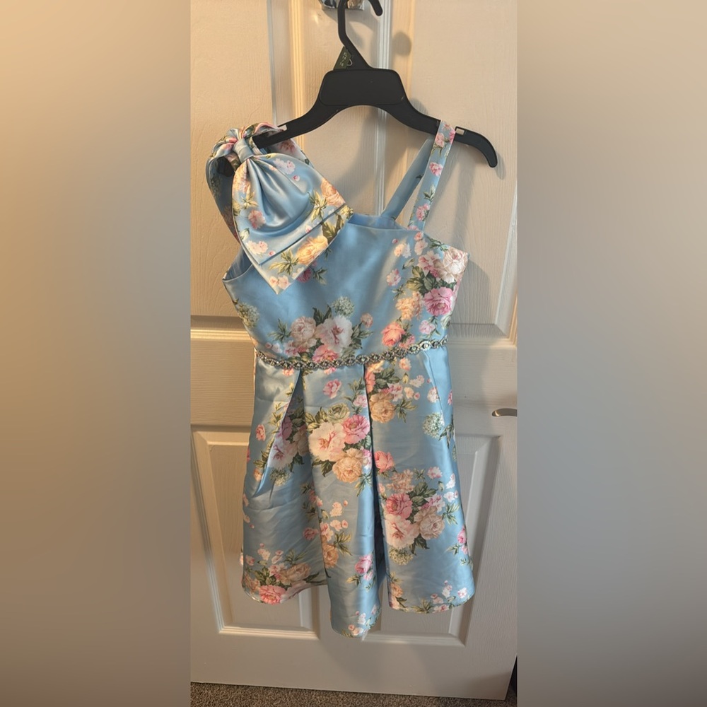 Rare Editions Blue Floral Dress